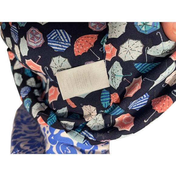 Large Talbots Button Up Collared Sleeveless Umbrella Patterned Shirt - Picture 12 of 12